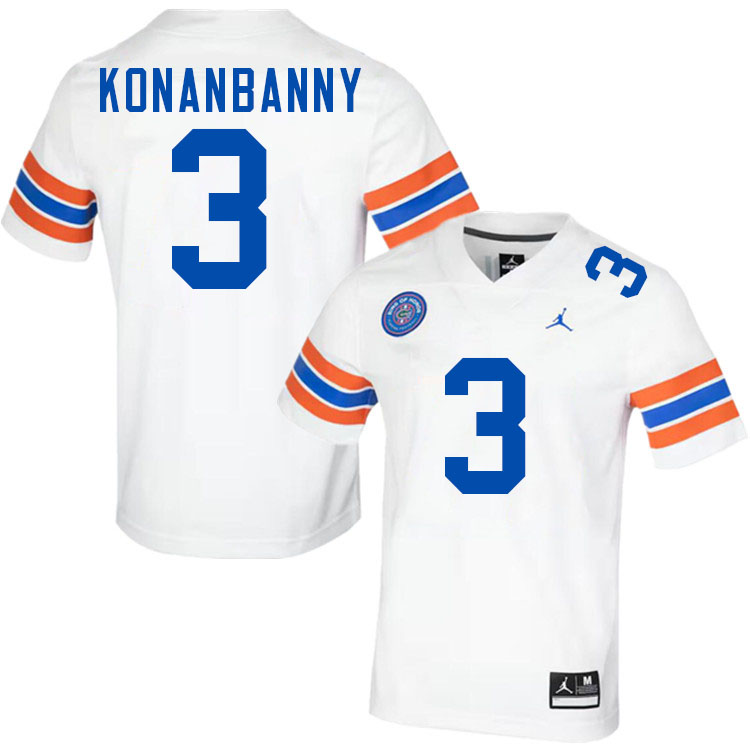 Onis Konanbanny Florida Jersey,Florida Gators #3 Onis Konanbanny Uniforms,Jersey Youth-Throwback White
